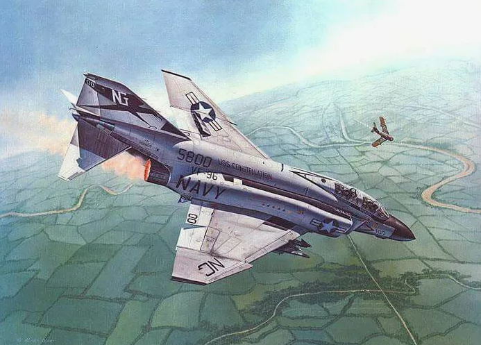 В смоделированных воздушных боях, американские теоретики отдавали Фантому-2, в случае прямой схватки с МиГ-17 сто побед из ста. Но выяснилось, что это был успокоительный самообман. В воздушных боях были сбиты более 100 Ф-4. Картинка Авиационист