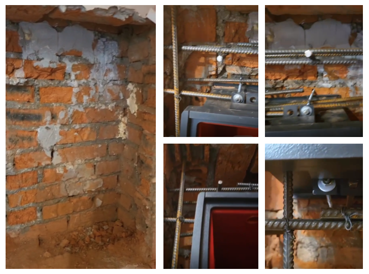 Процесс вмуровывания сейфа Bordogna Lorica Piu в нестандартной нише