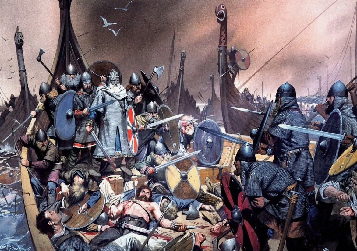 Викинги в морском бою. Изображение взято из открытых источников в интернете.