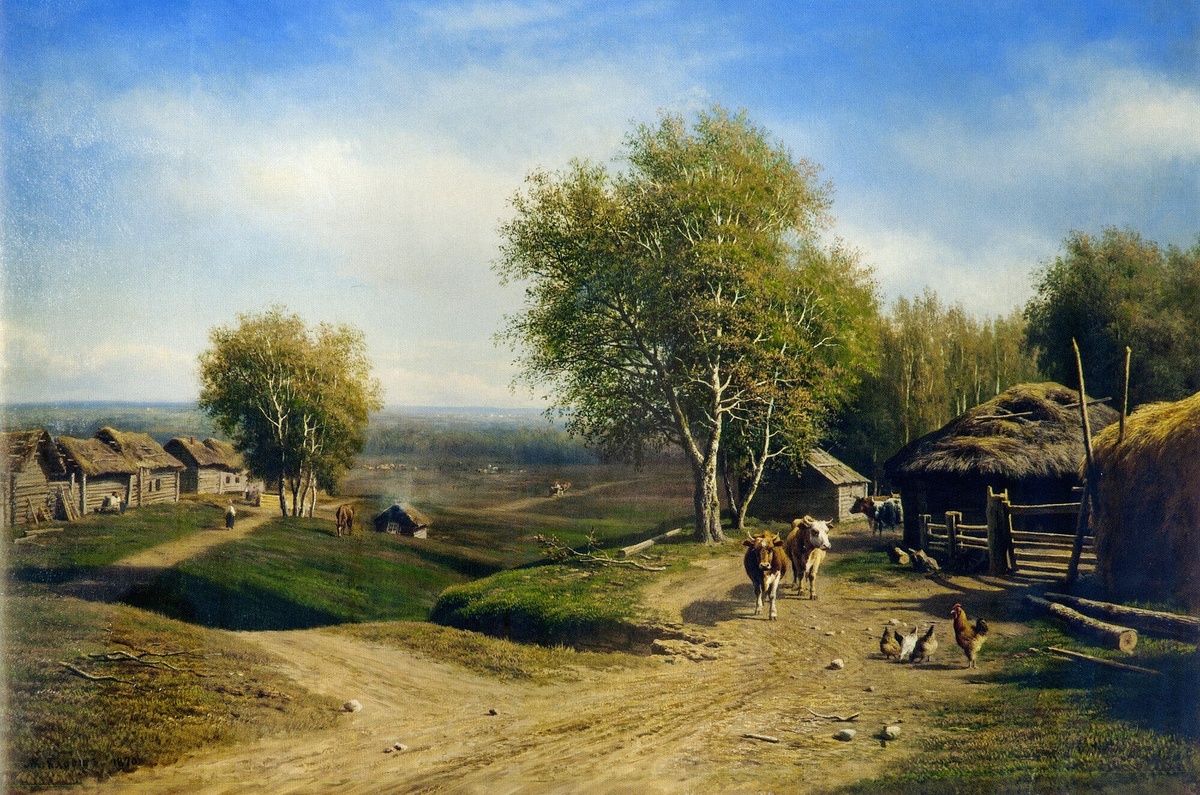 М. К. Клодт. "Возвращение стада в деревню". 1870 год.
