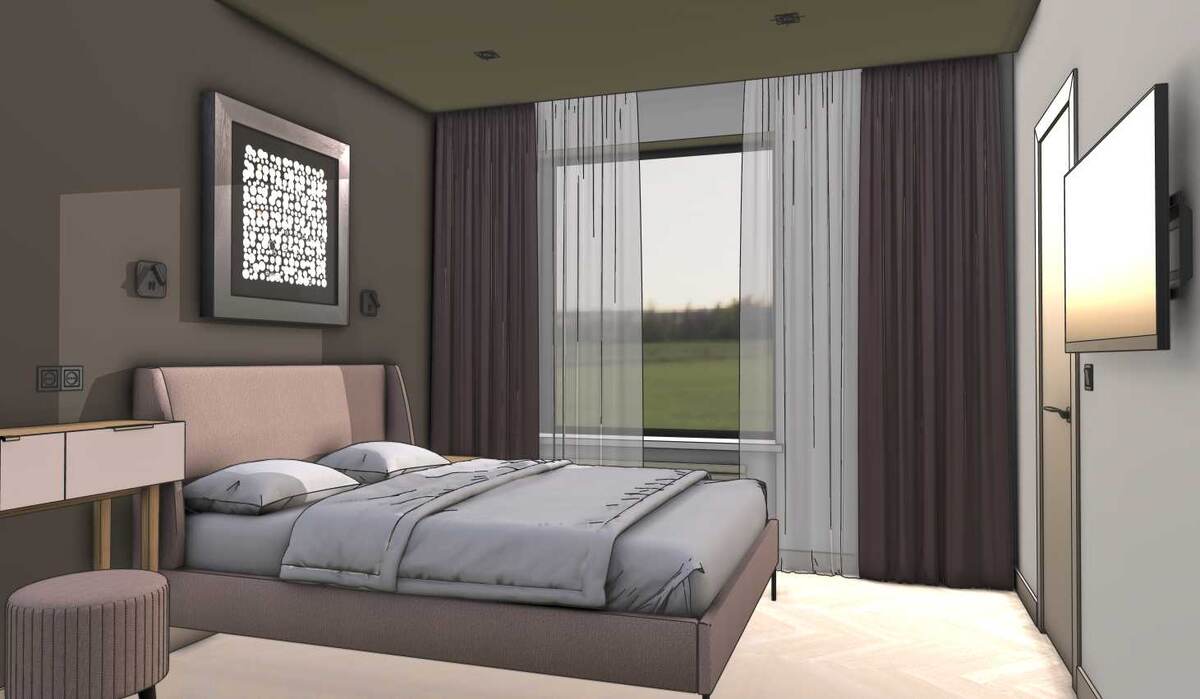 Эскиз спальни в SketchUp