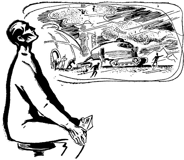 Юрий Ефимов. Иллюстрация к рассказу Павла Амнуэля и Романа Леонидова "Третья сторона медали". Изображение взято из открытых источников