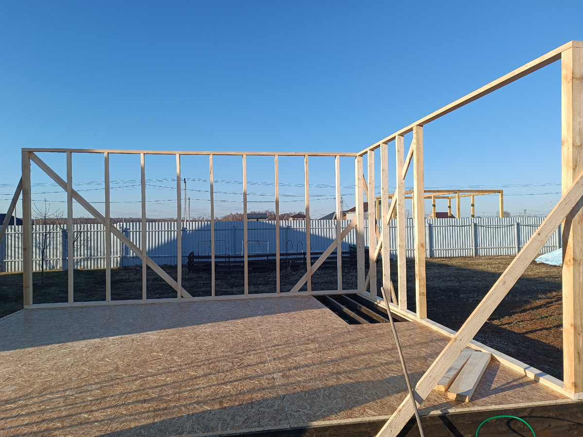 Пол зашит ОСП 22 мм 