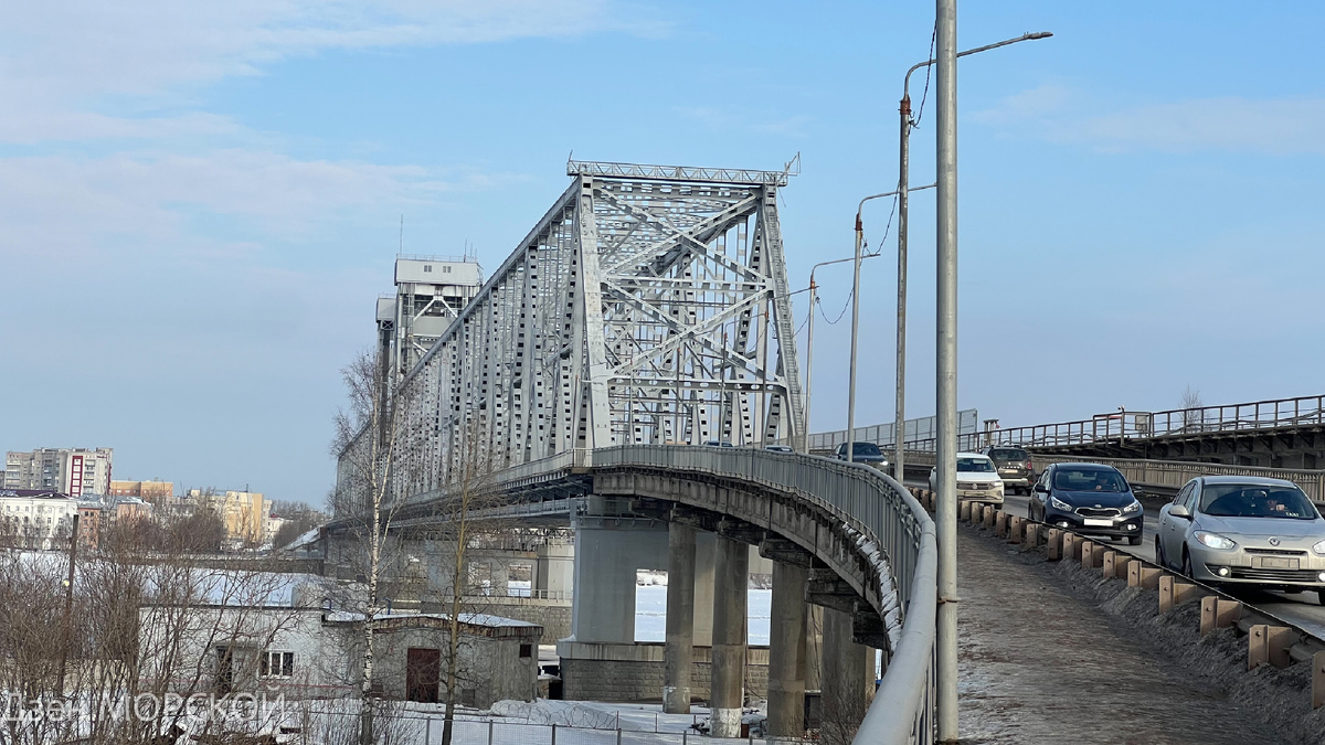 Северодвинский мост в Архангельске. 27 февраля 2025 г.