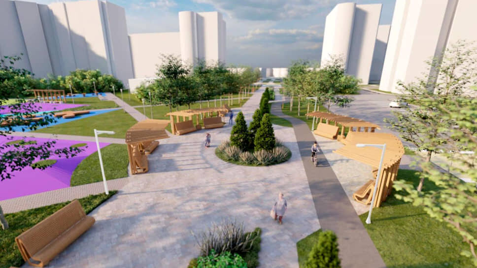 Проект комсомольского сквера у спорткомплекса «Луч» в Белгороде .📷Фото: Городская администрация Белгорода / пресс-служба