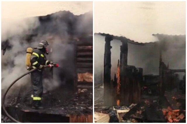    От дома ничего не осталось. Фото:  ГУ МЧС России по Омской области