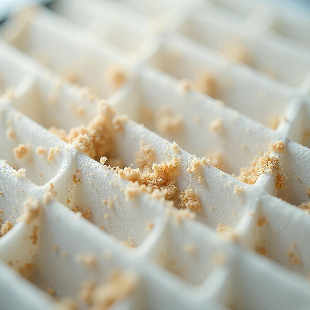 Так выглядит HEPA-фильтр после месяца использования. Накопленные загрязнения создают питательную среду для бактерий