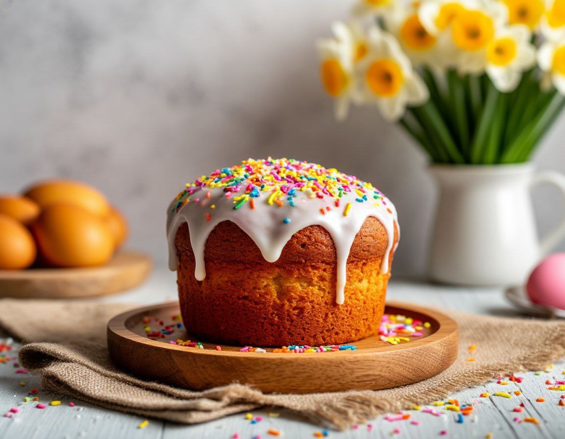 Творожный кулич с цукатами