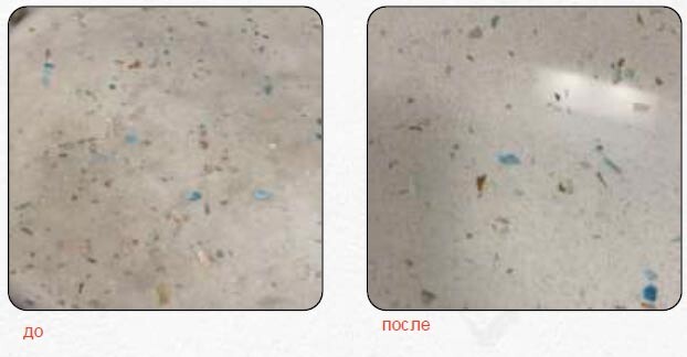 Терраццо в ванной комнате до и после проведенных нами работ