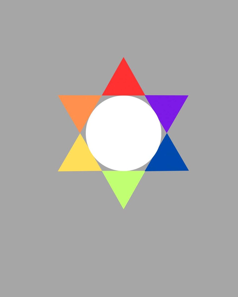 

Основные цвета –– это вершины правильного треугольника.