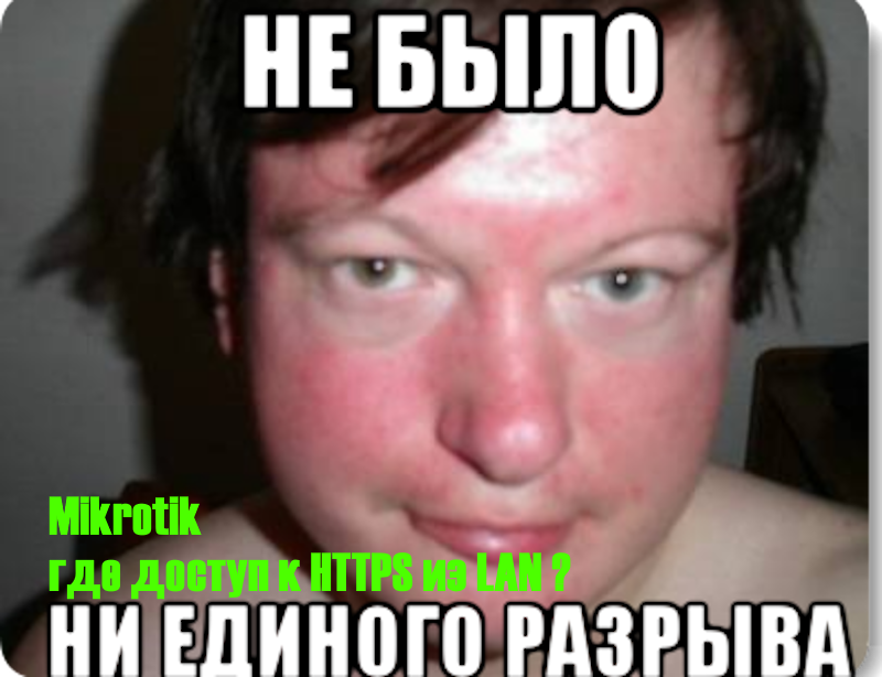 Mikrotik где доступ к HTTPS из LAN за NAT