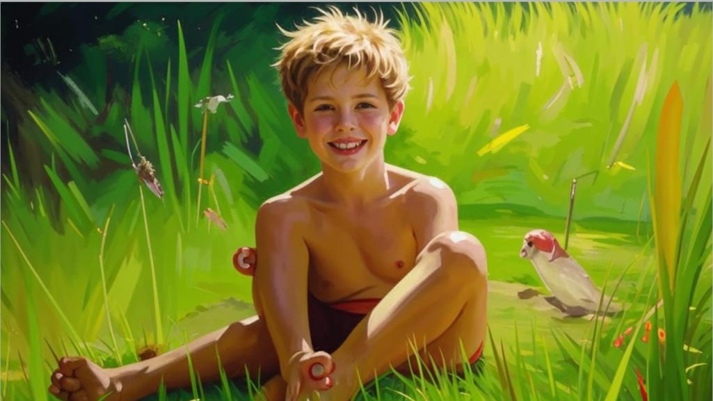 Мальчик босиком в трусах