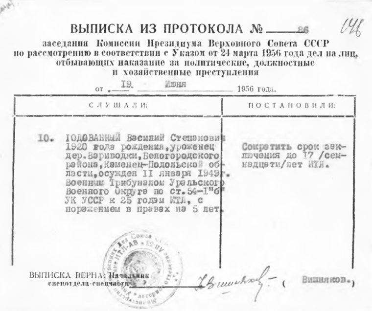 Василия Годованного приговорили к 25 годам ИТЛ, но позже срок сократили. Фото: УФСБ России по Пермскому краю
