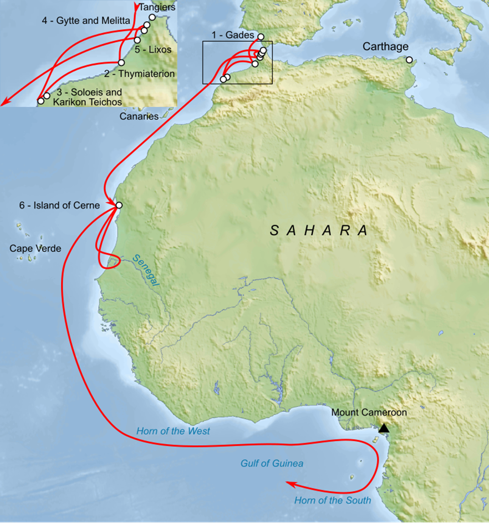 Карта плаваний Ганнона
