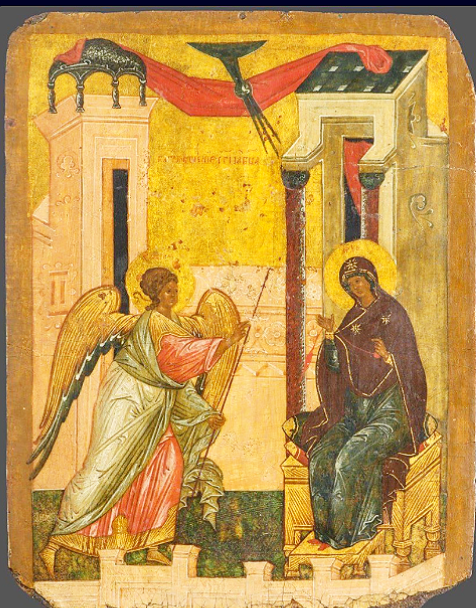 Икона староверческая, присвоенная христианами под праздник Благовещение Пресвятой Богородицы