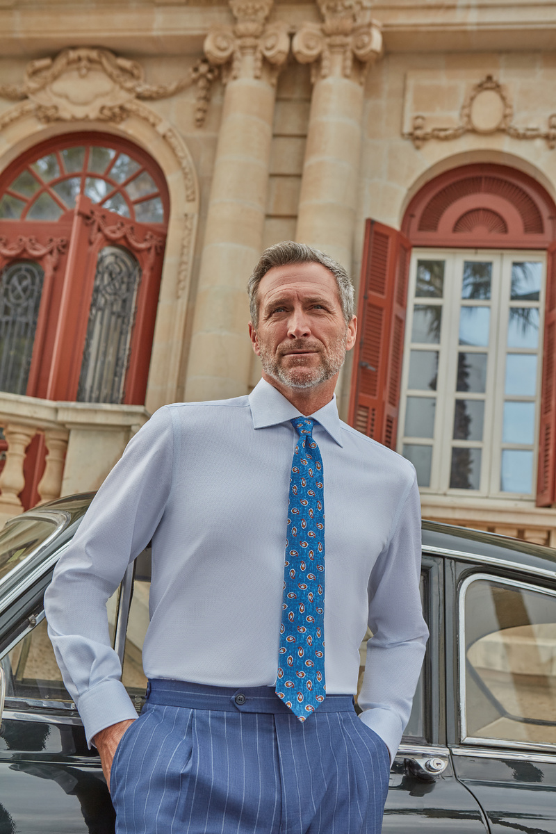 Рубашка SHL-2299-R LBLUE, галстук TS-2883-M DBLUE