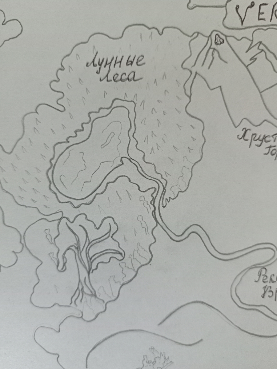 Карта мира Вертонии - Лунные леса. Автор Екатерина Бобова