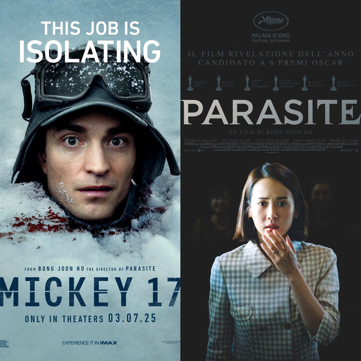 Постеры к фильмам ‘’Микки’’, ‘’Паразиты’’. 