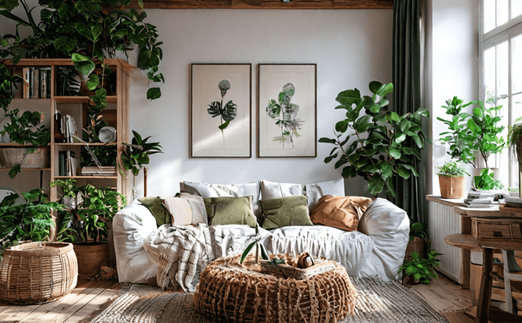    Дизайн интерьера с белыми стенами и недорогими материалами в современном стиле Keri