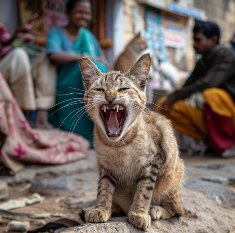 Кошки на уличах Дели