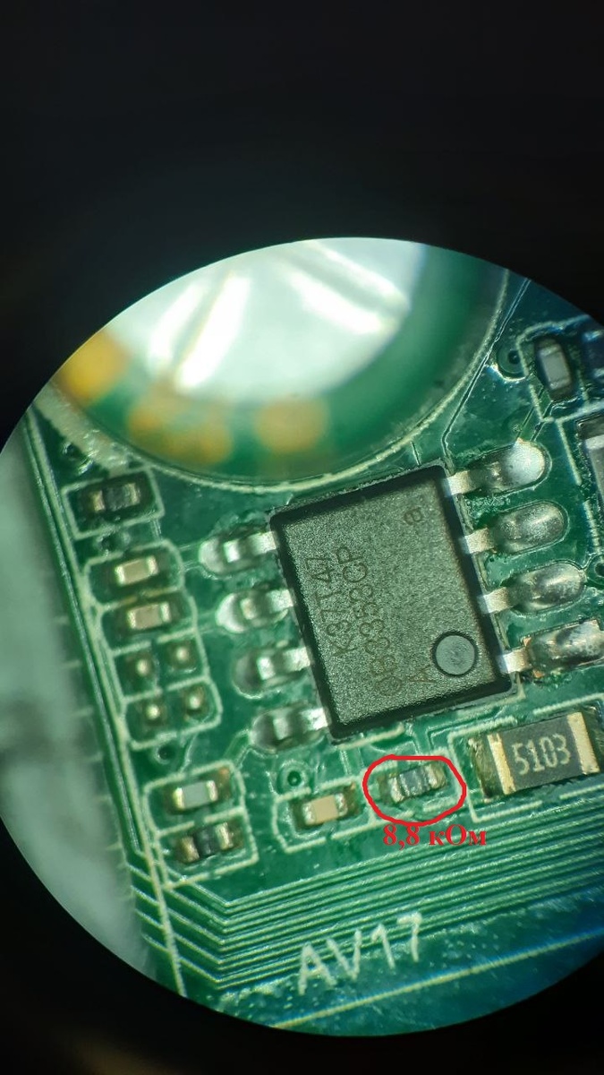 Виновник неисправности резистор 8,8 кОм, показывало 15 кОм, поставил 8,2 кОм. 