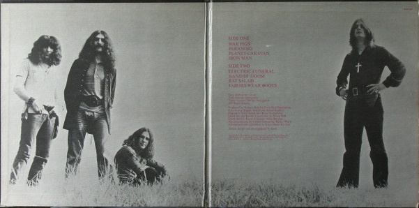 Black Sabbath "Paranoid" LP 4.0 - разворот квадра-диска