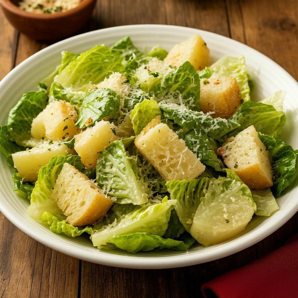 Один из вариантов приготовления салата Цезарь