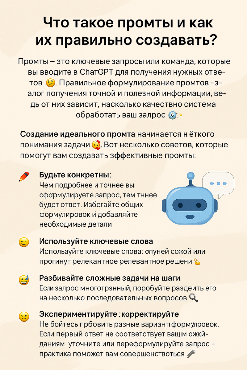 Основные шаги при создании промтов