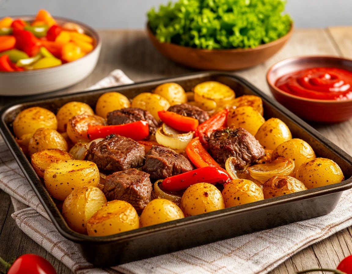 Картофель с мясом (свининой) в духовке