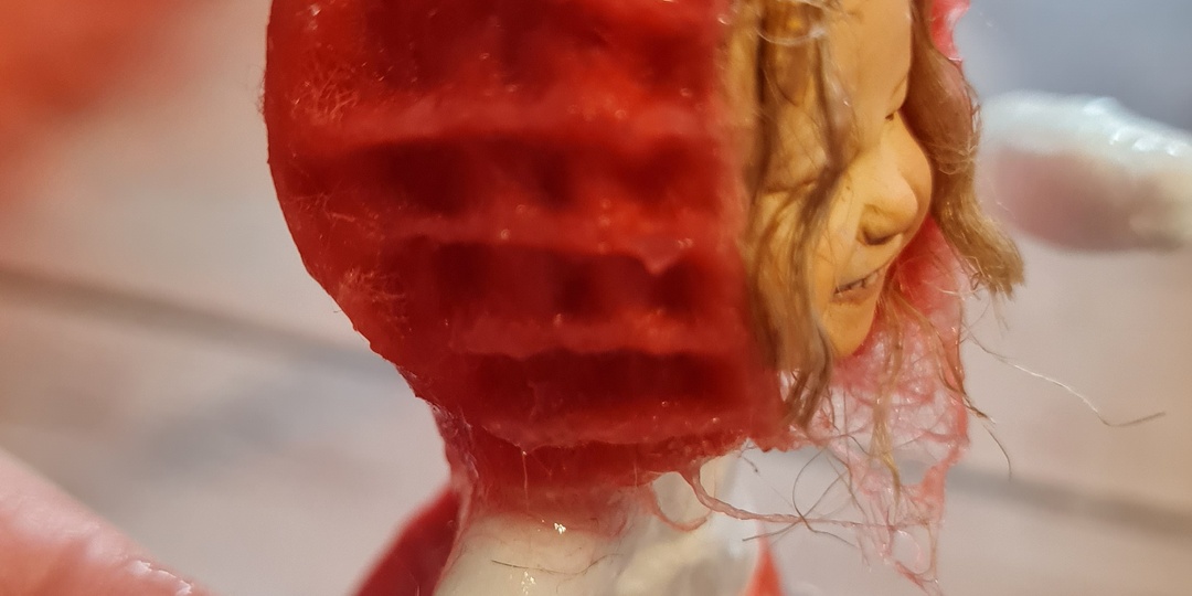 📌ВЯЗАНАЯ ШАПКА МОХЕР ИЗ ВАТЫ🌝ШТАНЫ-ШАРАВАРЫ. ОДЕВАЮ ВАТНУЮ ИГРУШКУ.