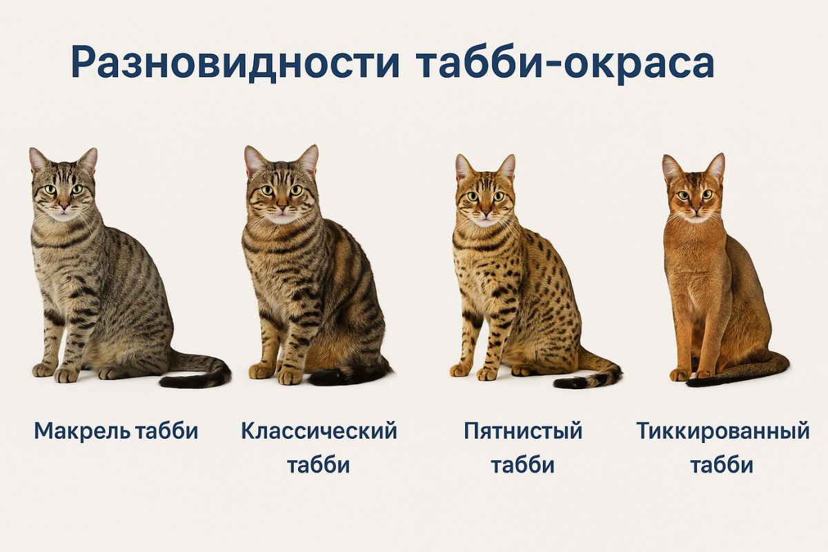 Разновидности табби-окрасов