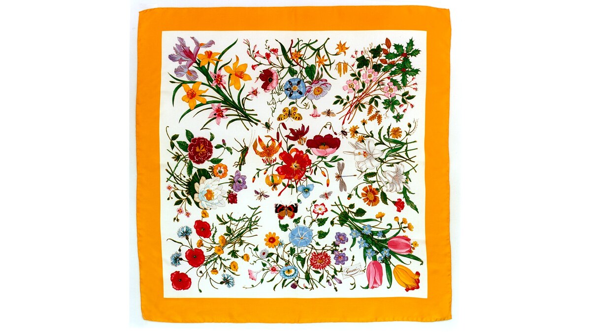Шелковый платок с узором Flora, 1960-е годы | Архив Gucci