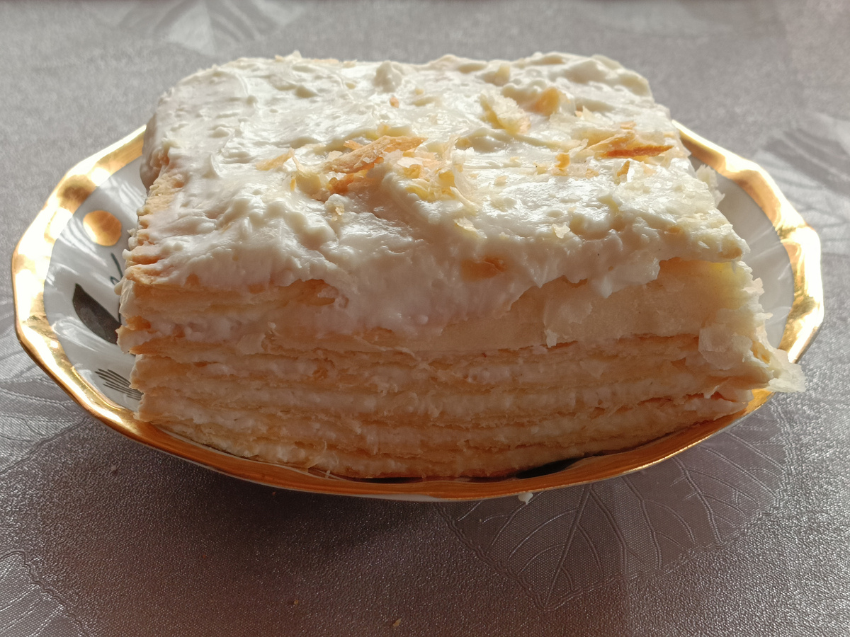 Собственный Наполеон с творожным кремом.