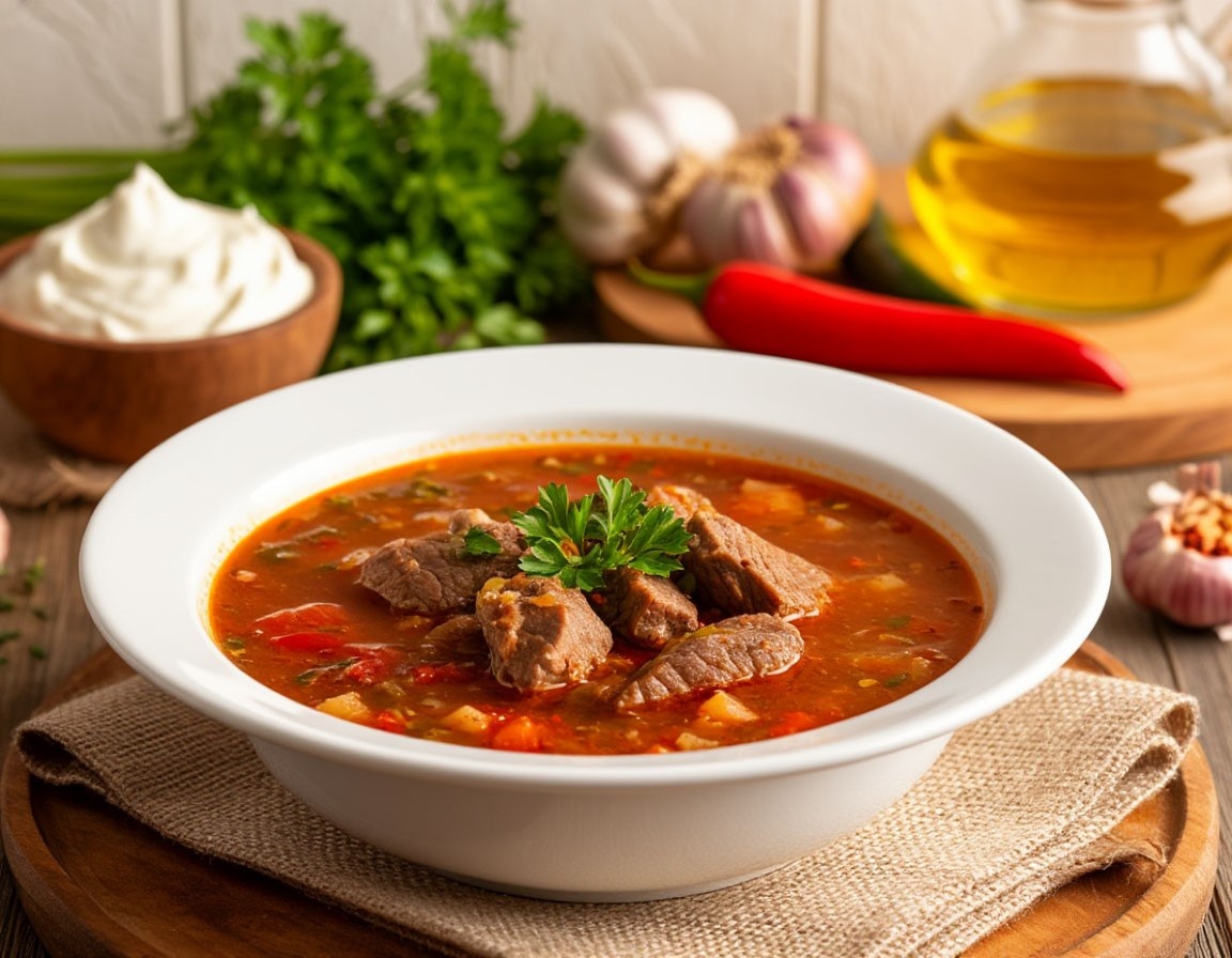 Суп харчо с рисом и говядиной