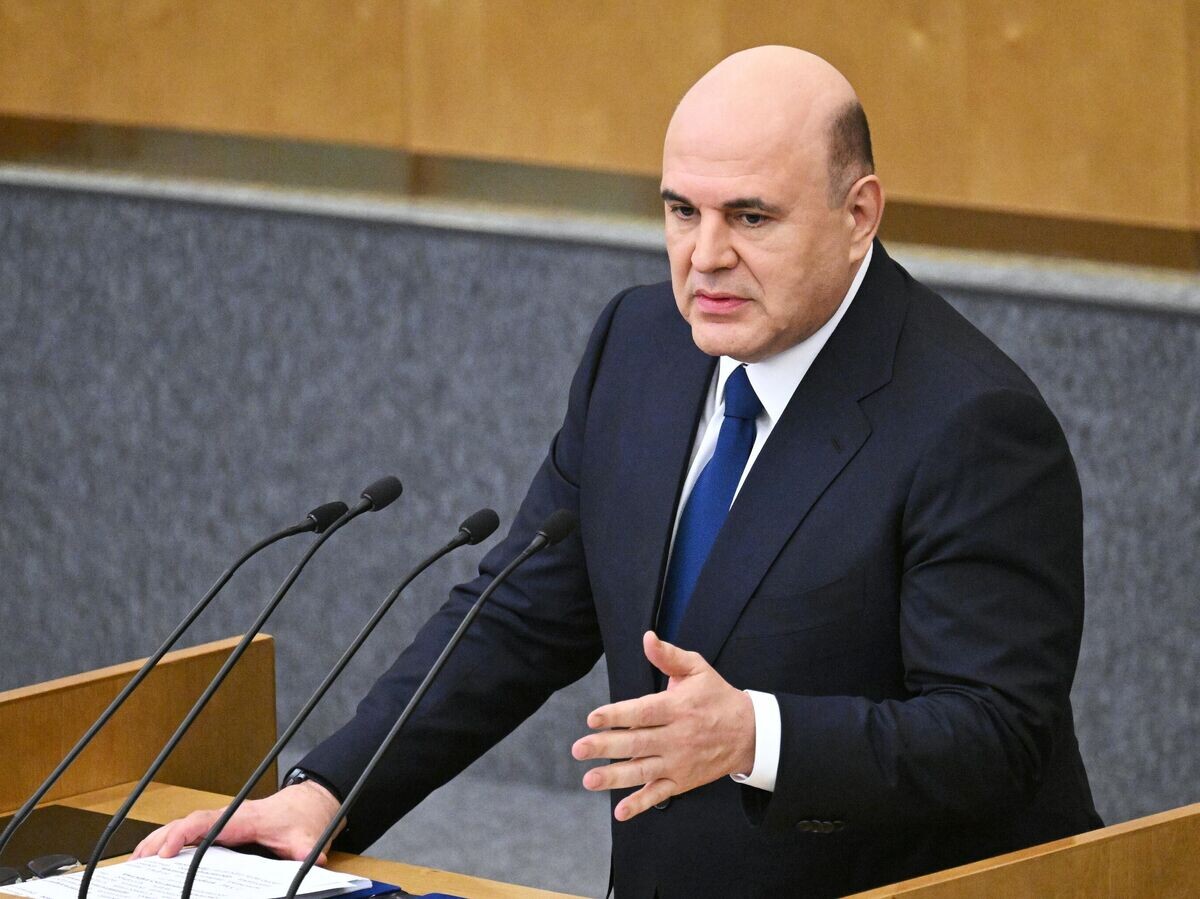    Председатель правительства РФ Михаил Мишустин выступает с ежегодным отчетом правительства РФ в Государственной Думе РФ© РИА Новости / Владимир Федоренко