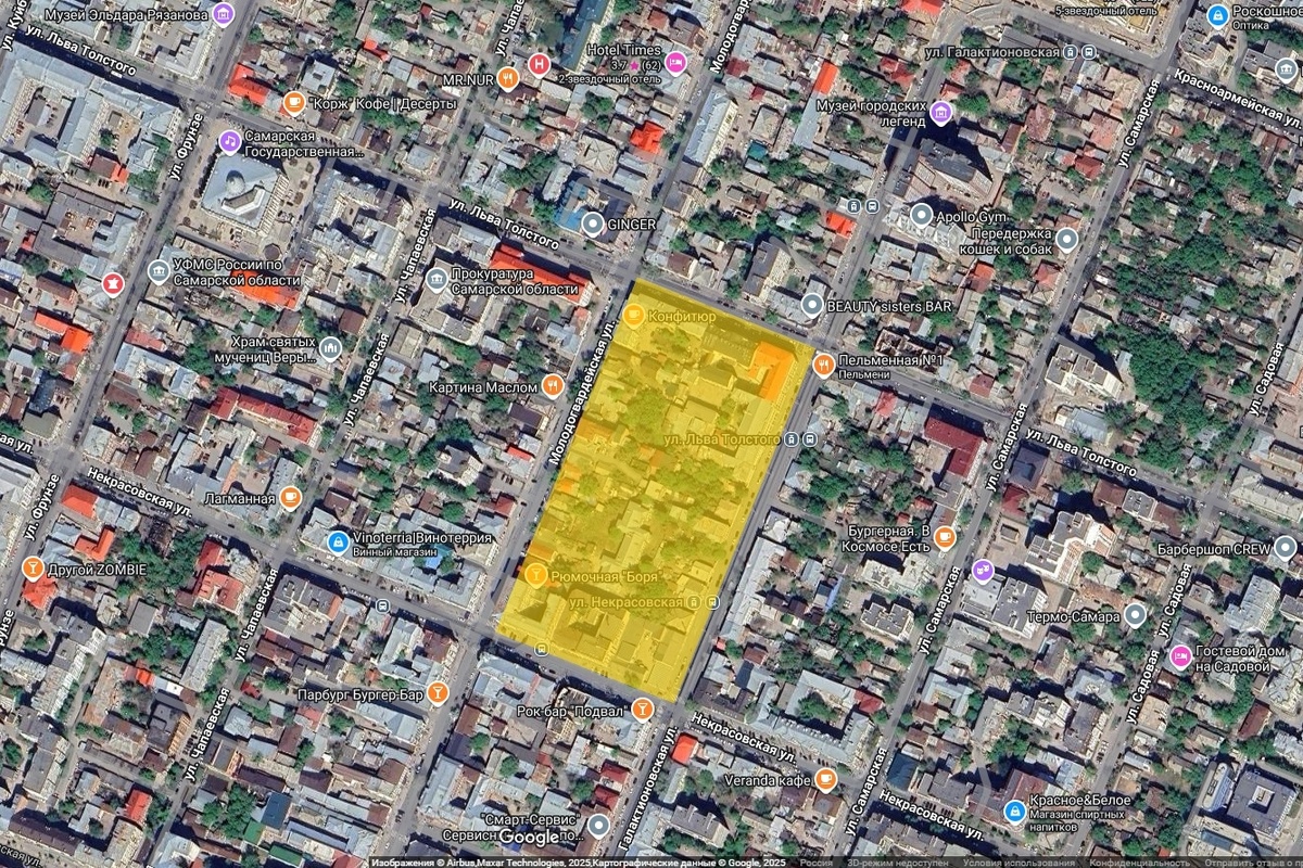 Квартал №64 на карте современной Самары