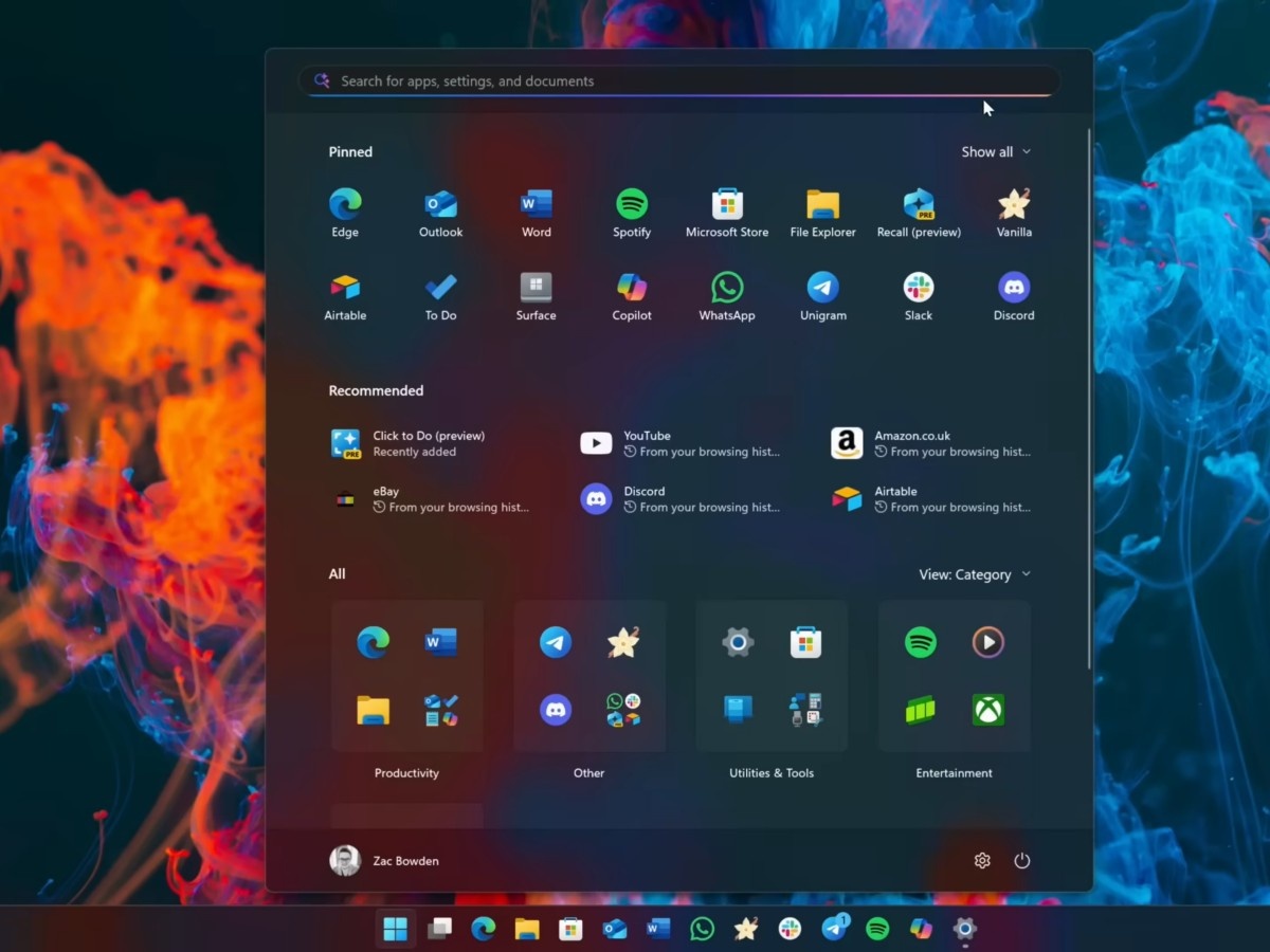    Новое меню «Пуск» в Windows 11 показали в действии [ВИДЕО]