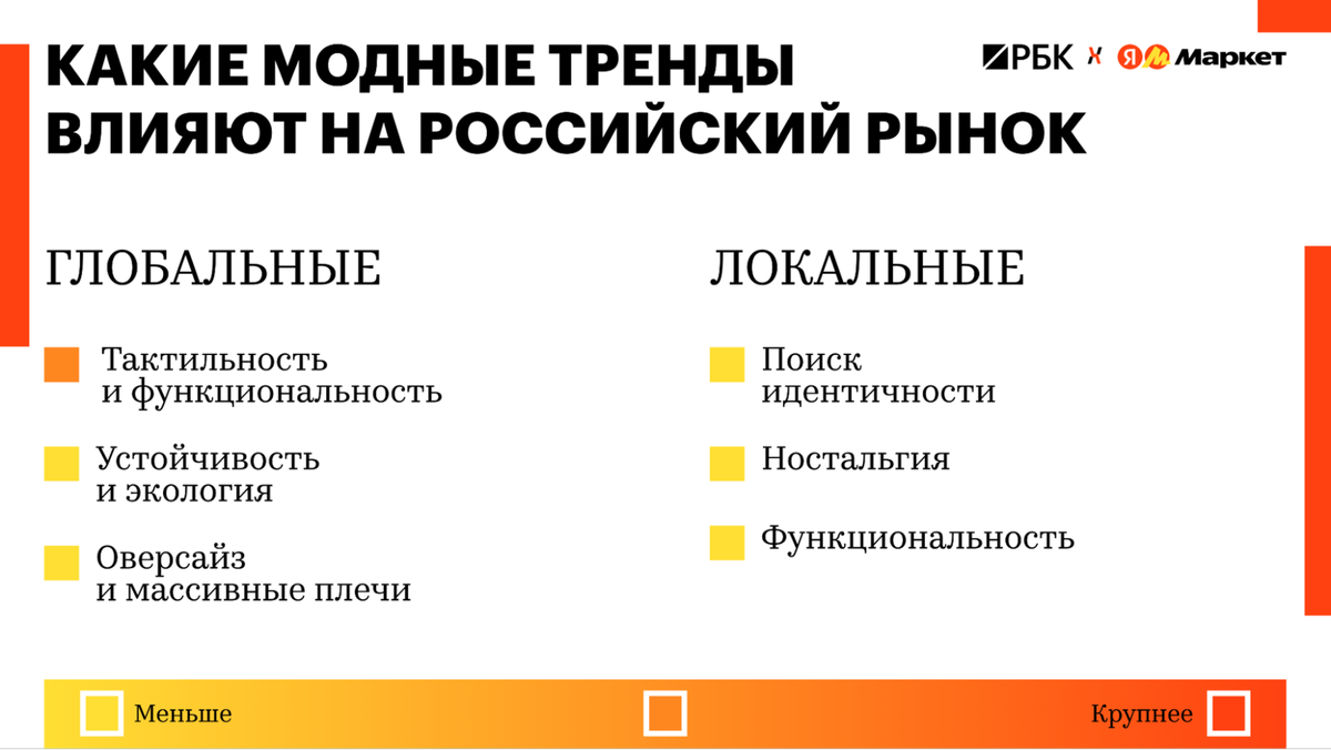 Например, если на Западе даже зимой в моде светлая верхняя одежда и открытая обувь, в России такая одежда не приживается — у нас практичность важнее эстетики.
