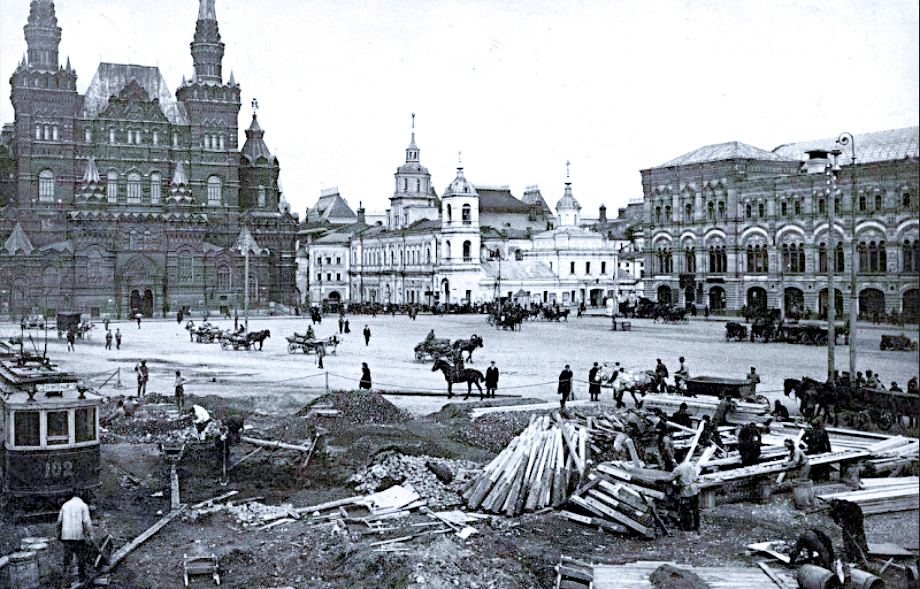 Строительство Мавзолея, 1924 г.