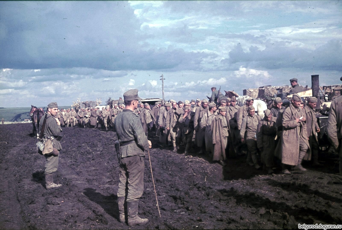 колонна советских военнопленных .1941 год.