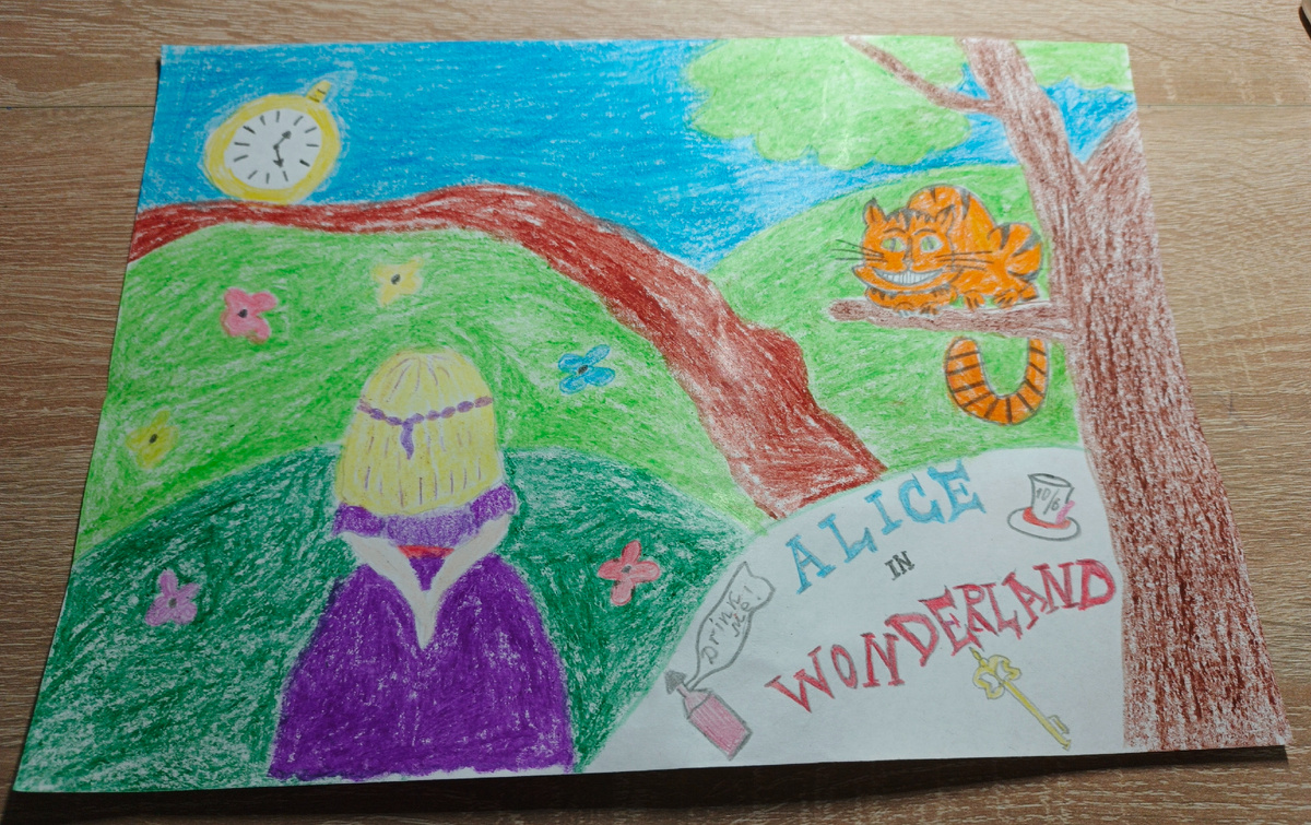 Рисунок на тему "Алиса в стране чудес"