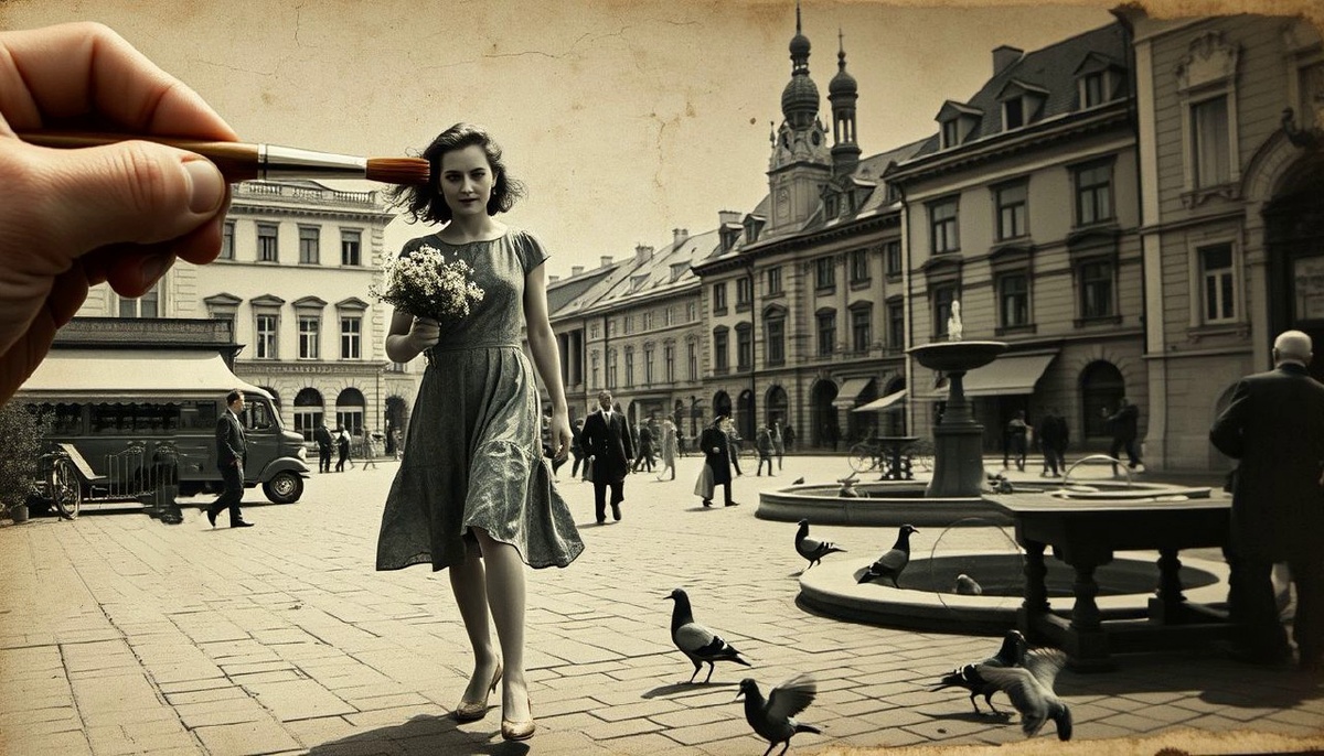  снимок городской площади Озёрска 1952 года