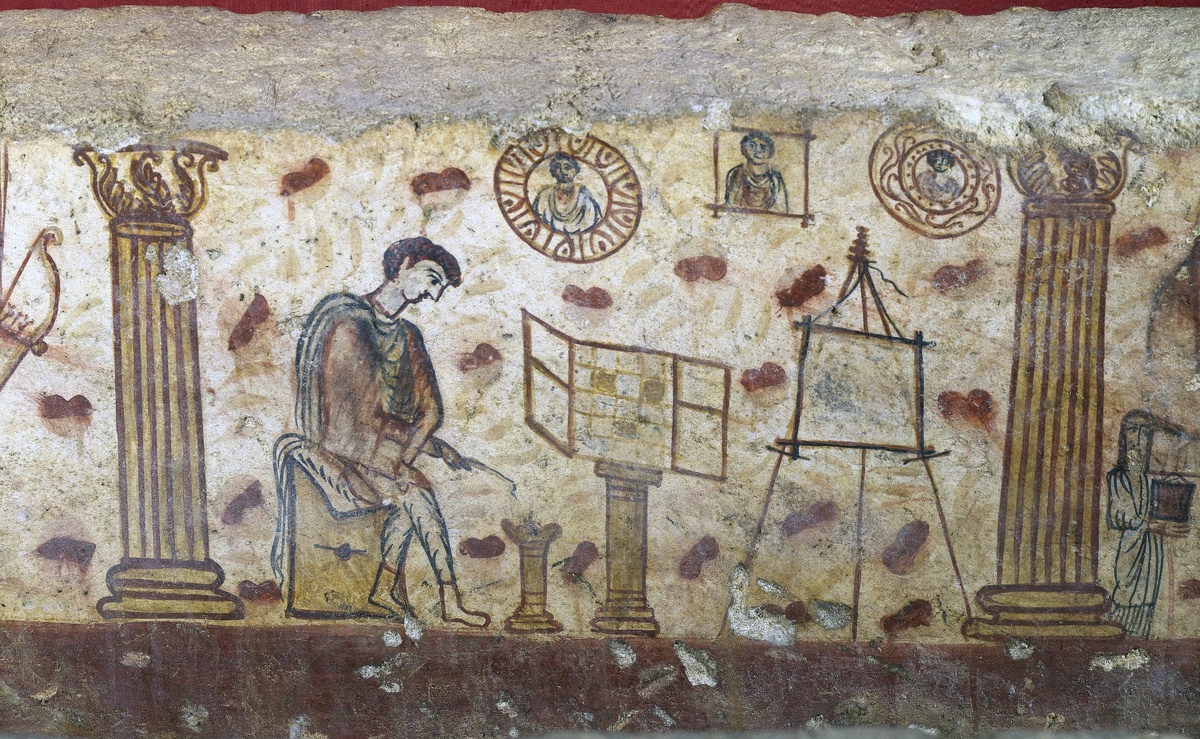 Фрагмент фрески Керченского саркофага. Эрмитаж