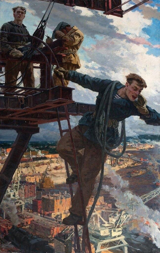 Михаил Суздальцев. «Над землёй (Верхолазы)». 1960