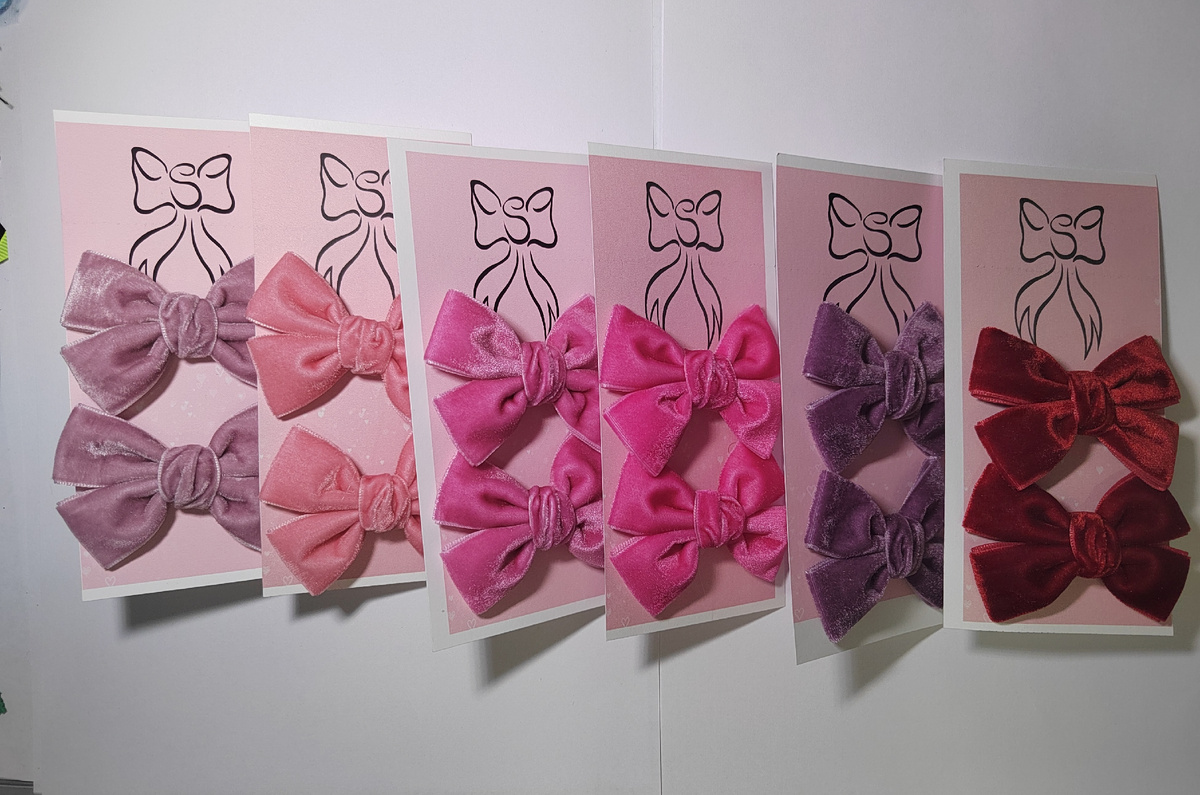 Бантики бархат ручная работа