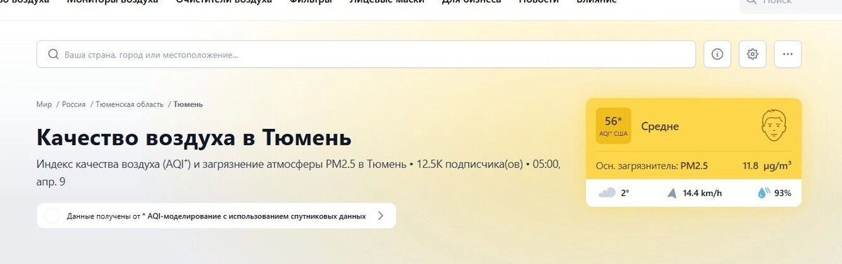     Источник: Скриншот IQAir.