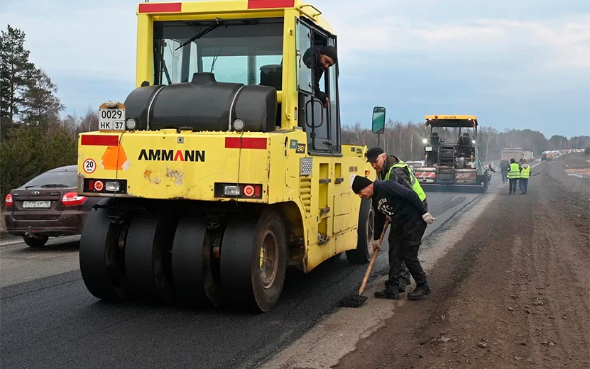    На федеральной трассе в районе села Юськи в Удмуртии начали ямочный ремонт