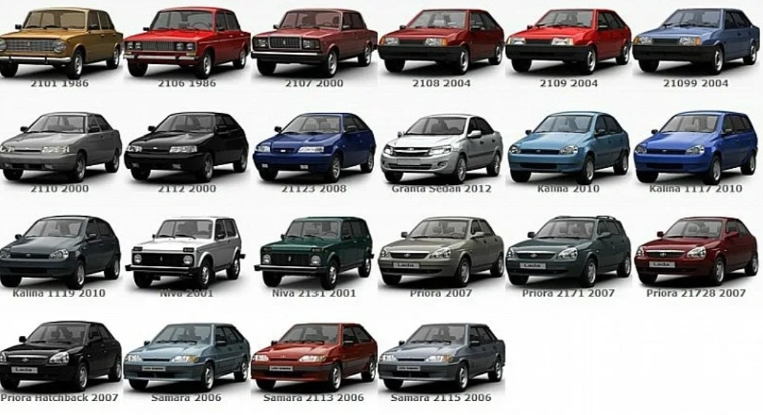 вся линейка ВАЗ