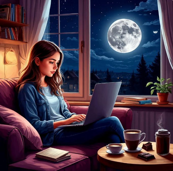 Создано нейросетью. Примерно такие вечера – самые лучшие в одиночестве