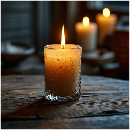 Сгенерировано ИИ-горит свеча- ОГОНЬ ЖИЗНИ .